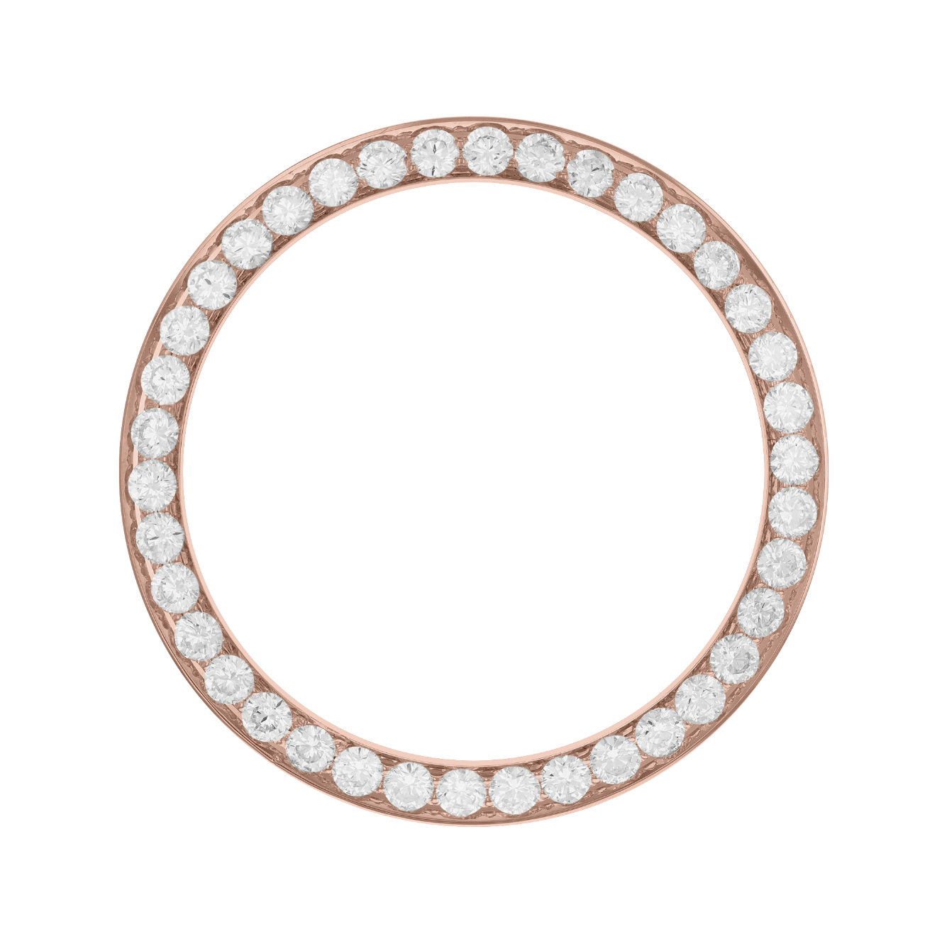 42mm Pave Two Prong 5.00ct Custom Diamond Bezel 18K Rose Gold