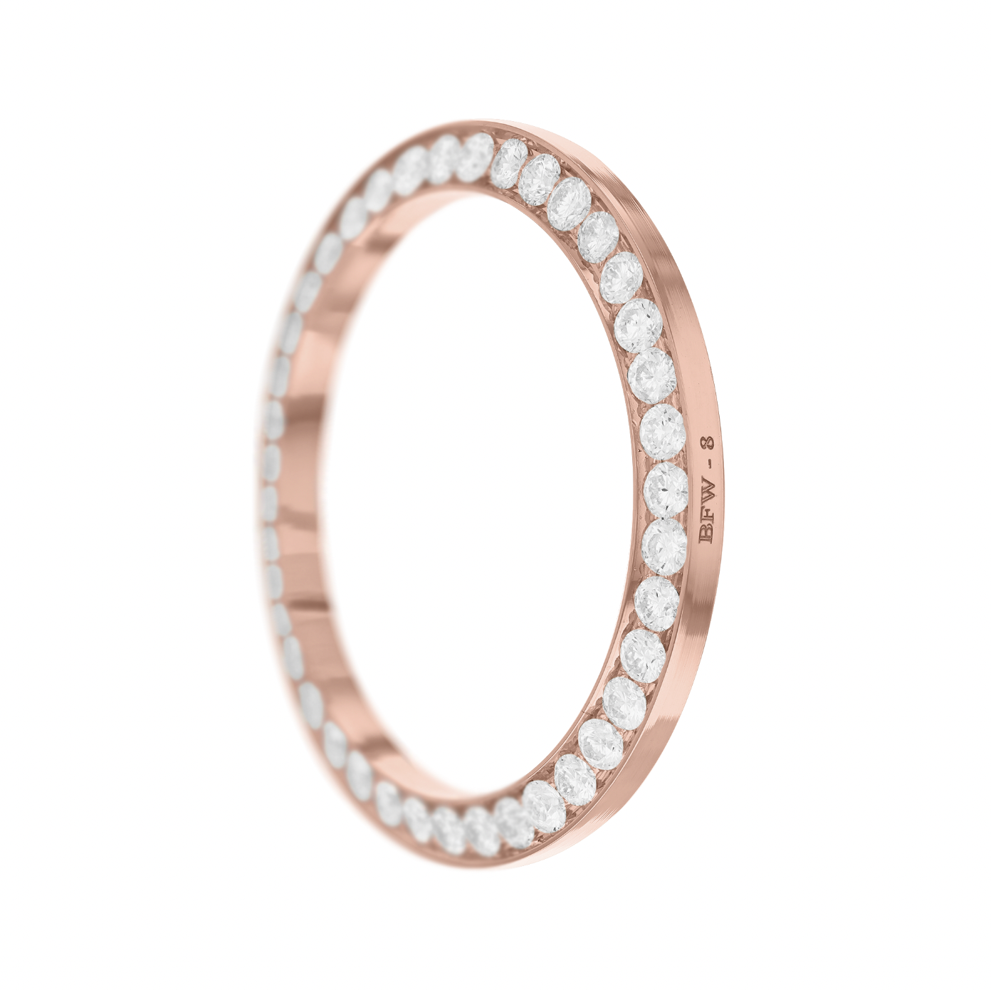 42mm Pave Two Prong 5.00ct Custom Diamond Bezel 18K Rose Gold