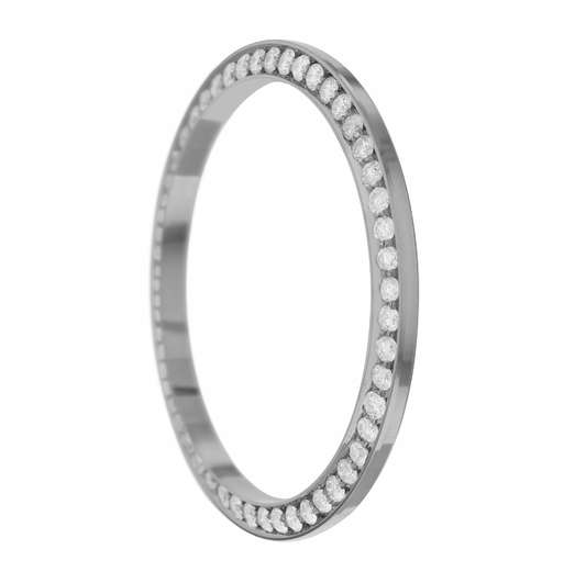 36mm Pave Two Prong 1.50ct Custom Diamond Bezel Alloy