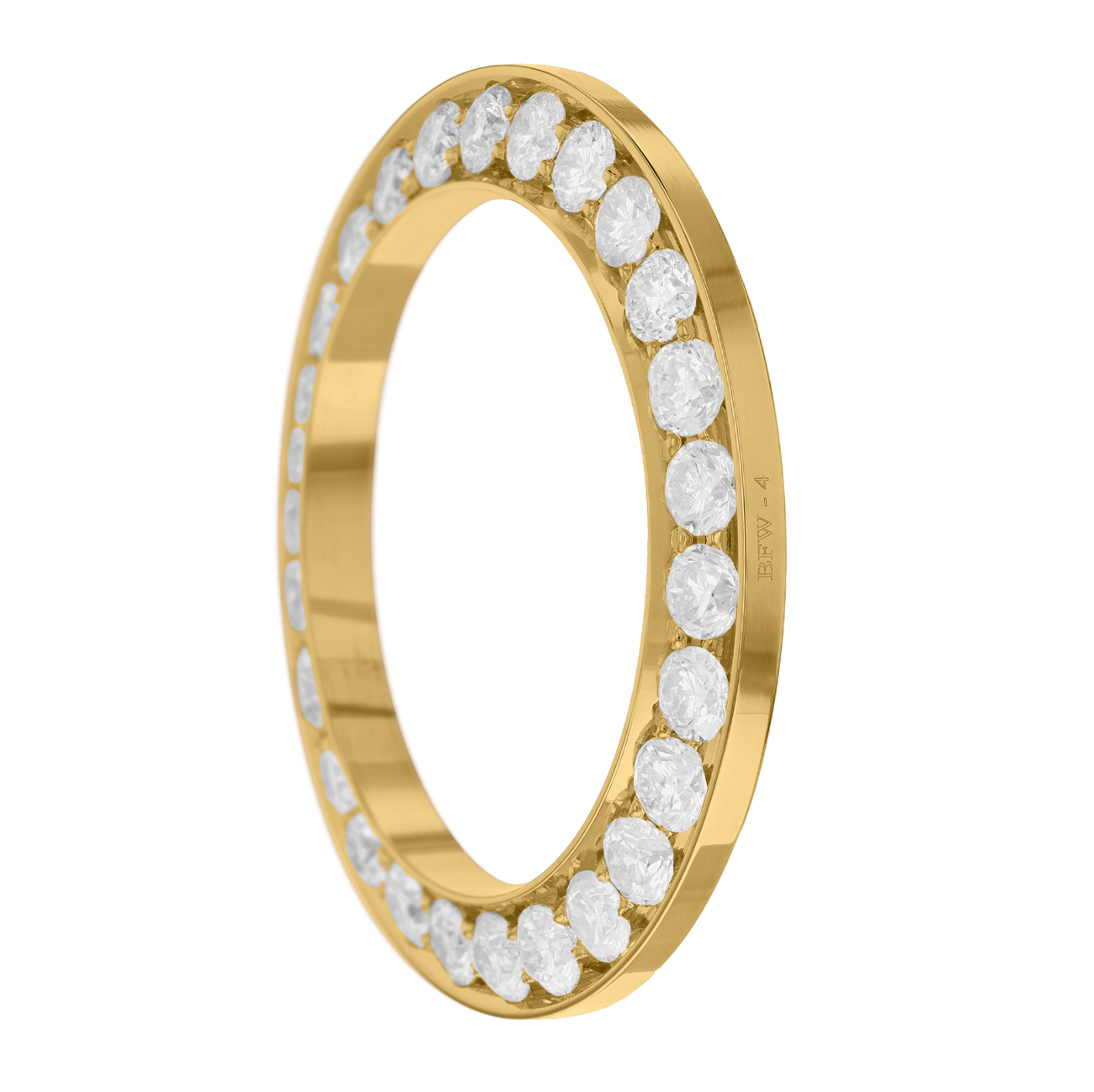 36mm Pave Two Prong 7.0ct Custom Diamond Bezel 18K Yellow Gold