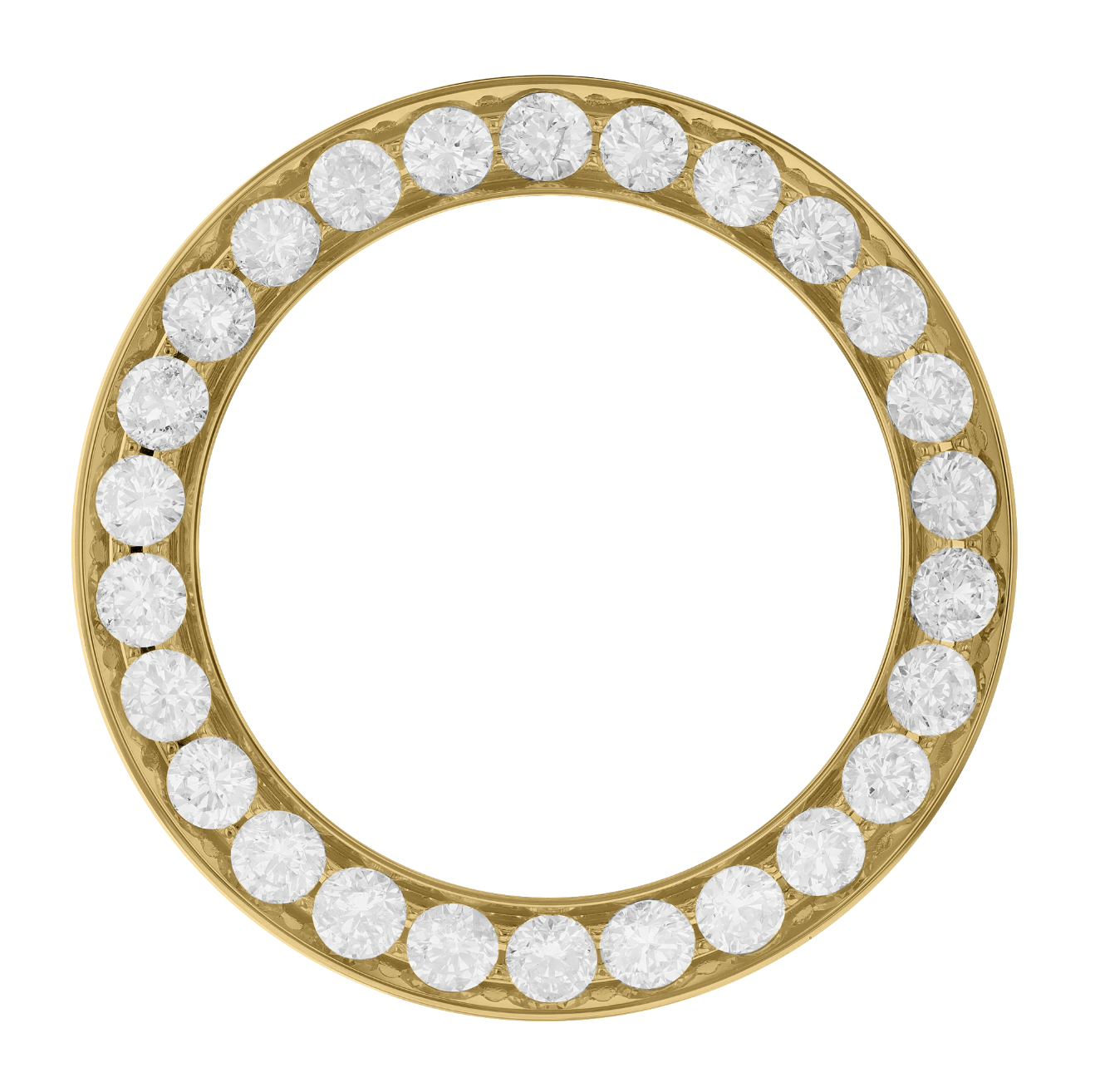 36mm Pave Two Prong 7.0ct Custom Diamond Bezel 18K Yellow Gold