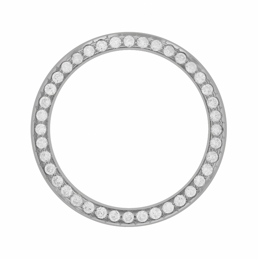 26mm Pave Two Prong 0.75ct Custom Diamond Bezel Alloy