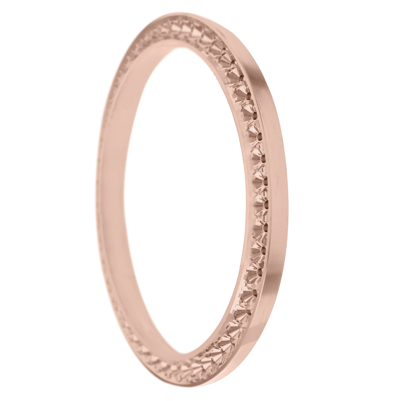 42mm Pave Two Prong 6.20ct Custom Diamond Bezel 14K Rose Gold - Blank