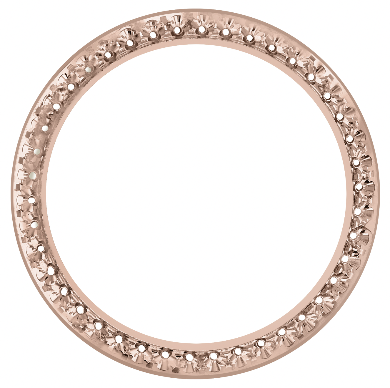 42mm Pave Two Prong 3.00ct Custom Diamond Bezel 18K Rose Gold - Blank