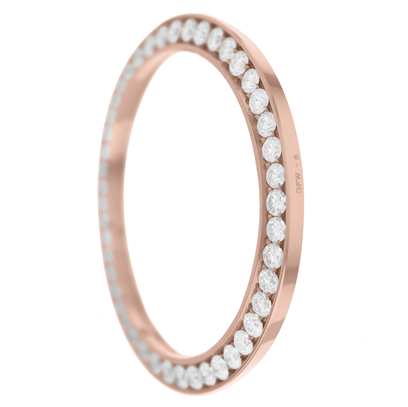 44mm Pave Two Prong 6.20ct Custom Diamond Bezel 14K Rose Gold