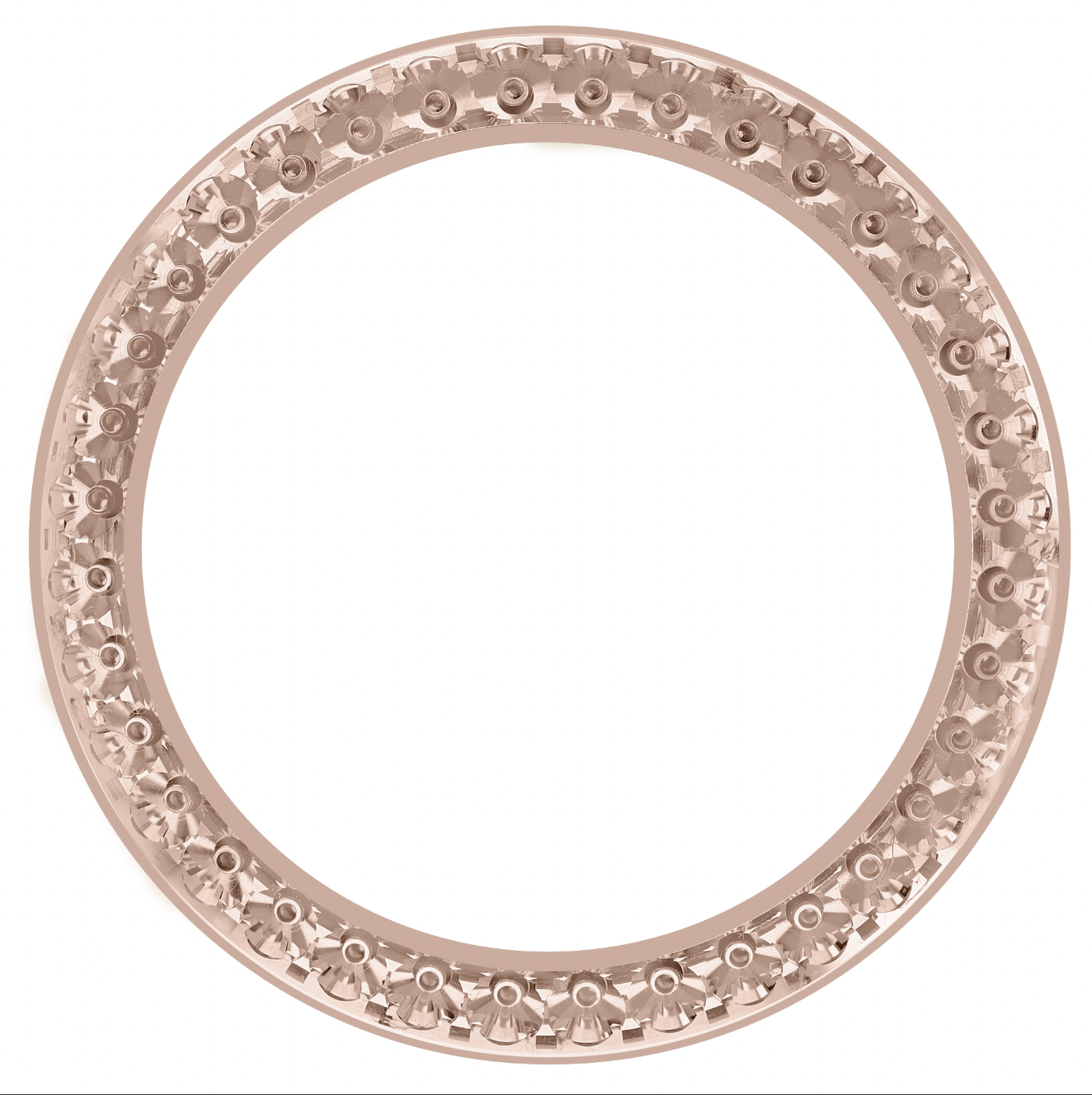 42mm Pave Two Prong 7.25ct Custom Diamond Bezel 14K Rose Gold - Blank