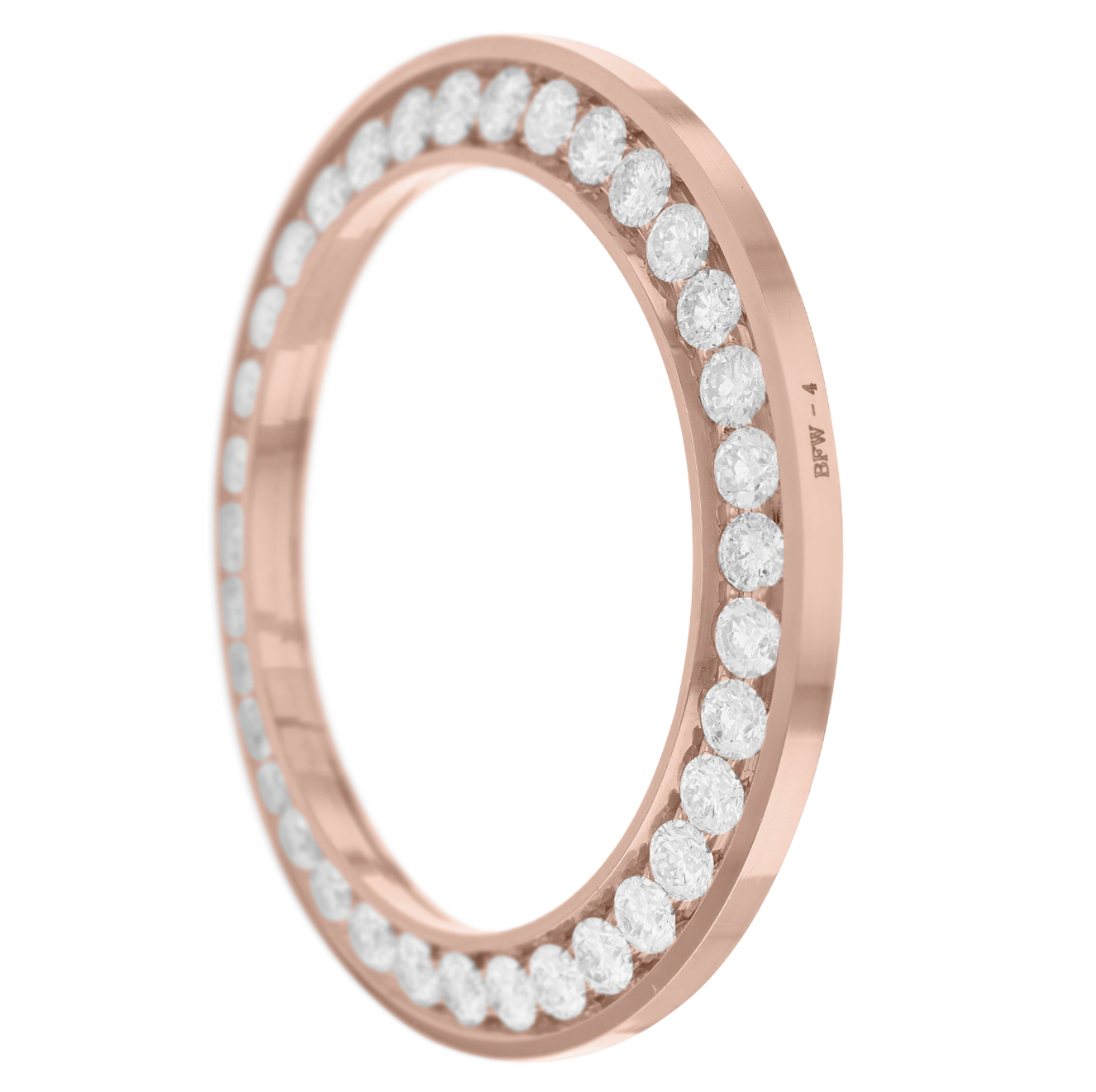 42mm Pave Two Prong 5.00ct Custom Diamond Bezel 14K Rose Gold