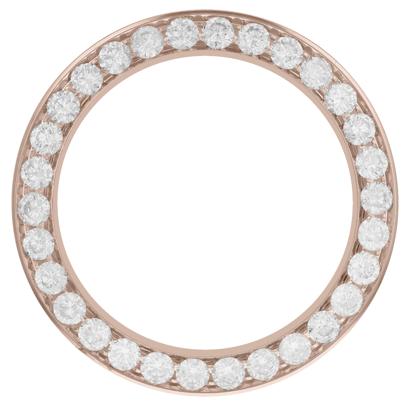 42mm Pave Two Prong 7.25ct Custom Diamond Bezel 14K Rose Gold