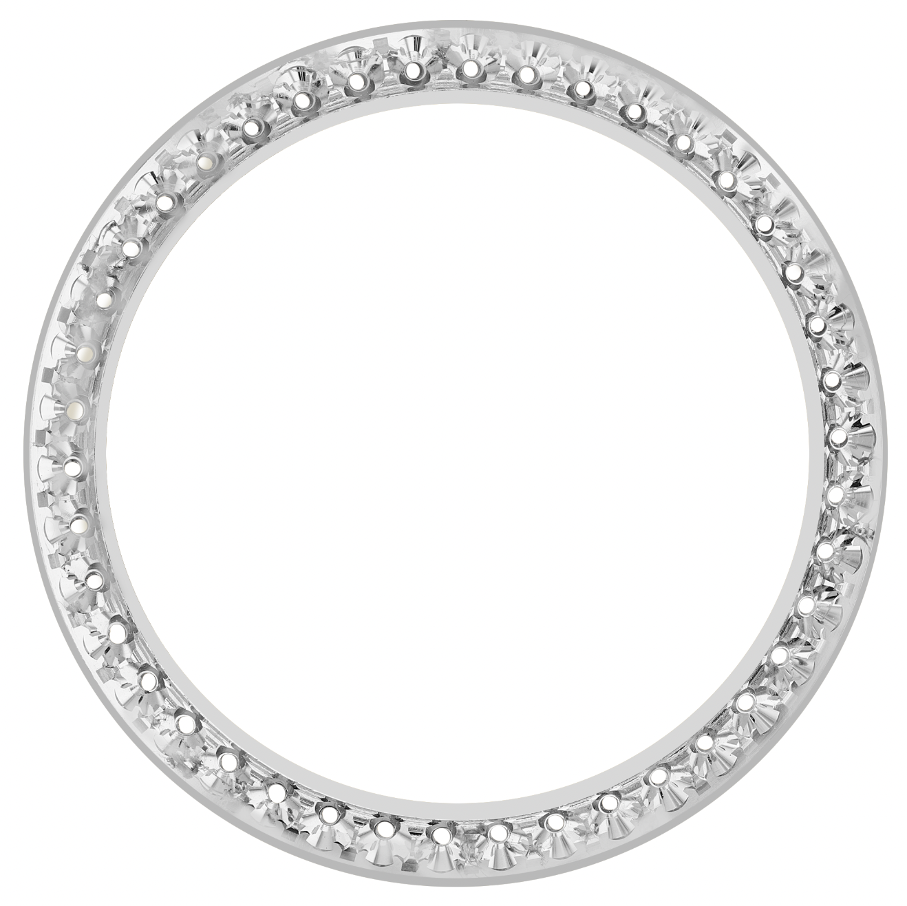 42mm Pave Two Prong 3.00ct Custom Diamond Bezel 18K White Gold - Blank