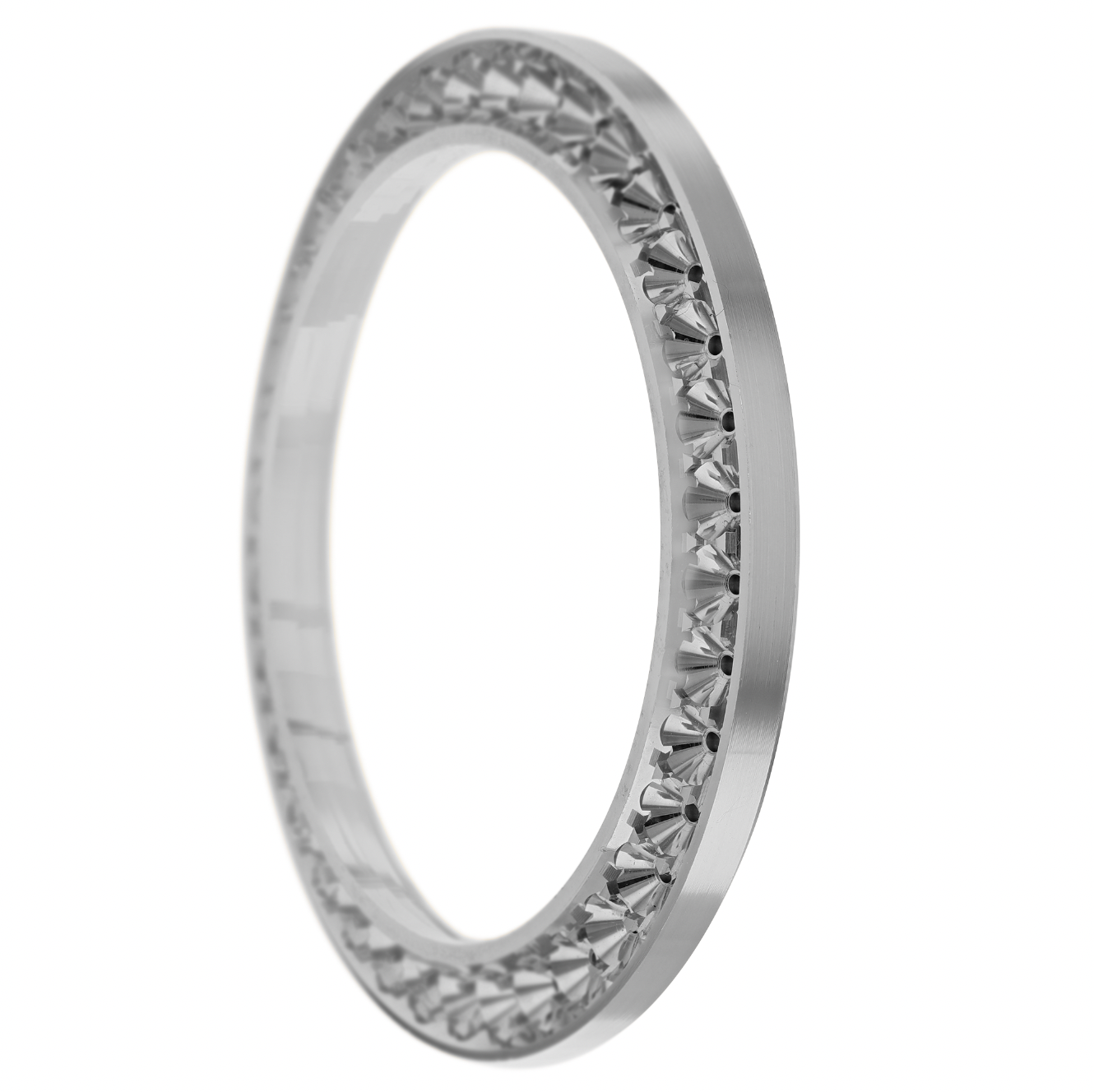 42mm Pave Two Prong 3.00ct Custom Diamond Bezel 18K White Gold - Blank
