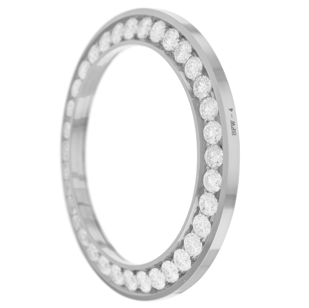 41mm Pave Two Prong 5.00ct Custom Diamond Bezel 14K White Gold