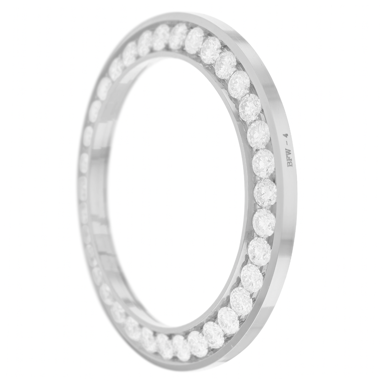 44mm Pave Two Prong 6.20ct Custom Diamond Bezel 18K White Gold
