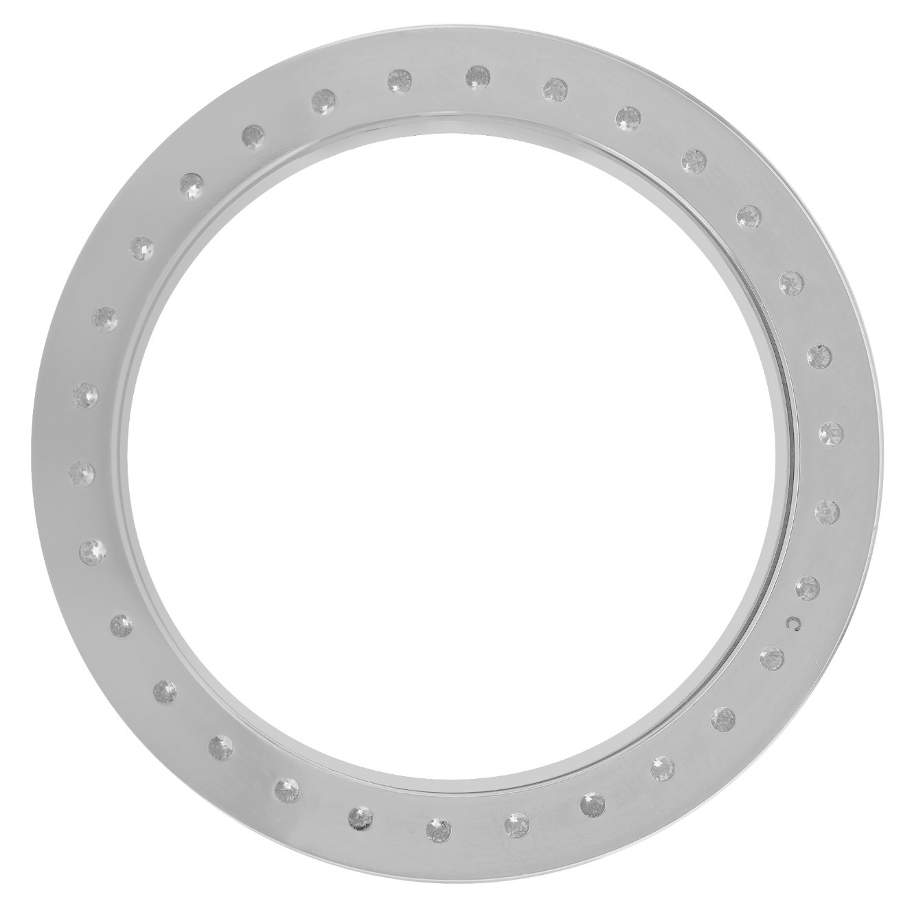 44mm Pave Two Prong 6.20ct Custom Diamond Bezel 18K White Gold - Blank