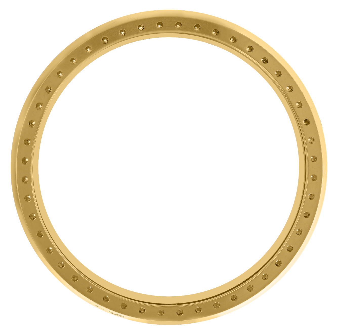44mm Pave Two Prong 6.20ct Custom Diamond Bezel 18K Yellow Gold - Blank