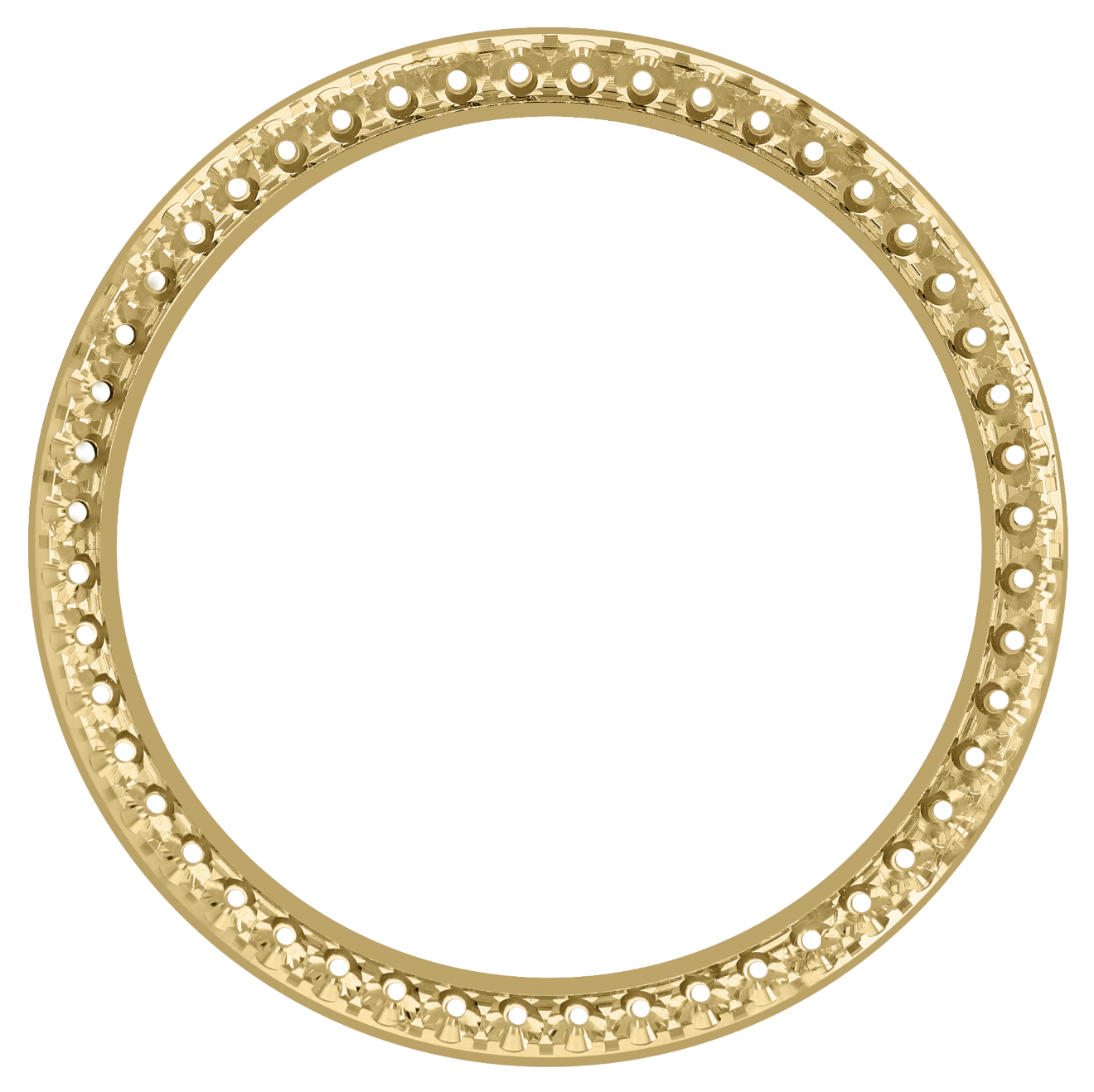 44mm Pave Two Prong 6.20ct Custom Diamond Bezel 18K Yellow Gold - Blank