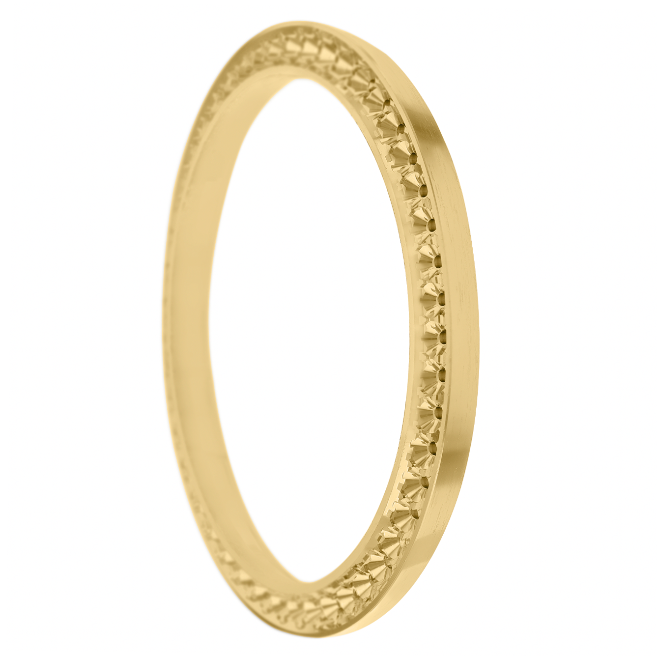 42mm Pave Two Prong 7.80ct Custom Diamond Bezel 18K Yellow Gold - Blank