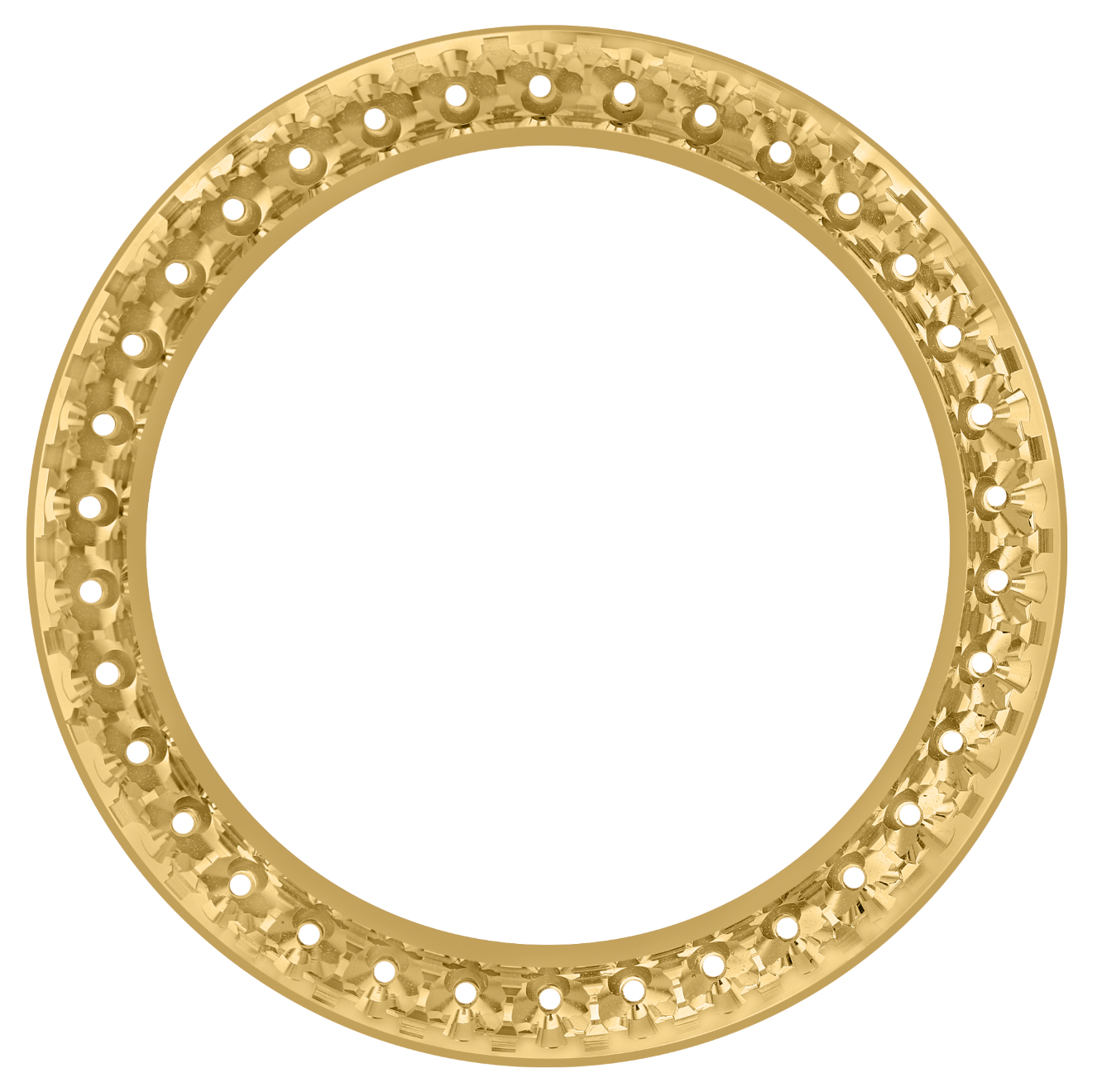 42mm Pave Two Prong 5.00ct Custom Diamond Bezel 14K Yellow Gold - Blank