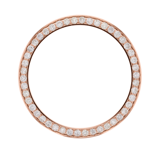 40mm Pave Two Prong 2.30ct Custom Diamond Bezel 14K Rose Gold - Blank Pave Two Prong