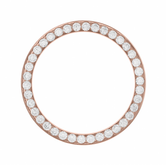 40mm Pave Two Prong 3.70ct Custom Diamond Bezel 18K Rose Gold - Blank Pave Two Prong