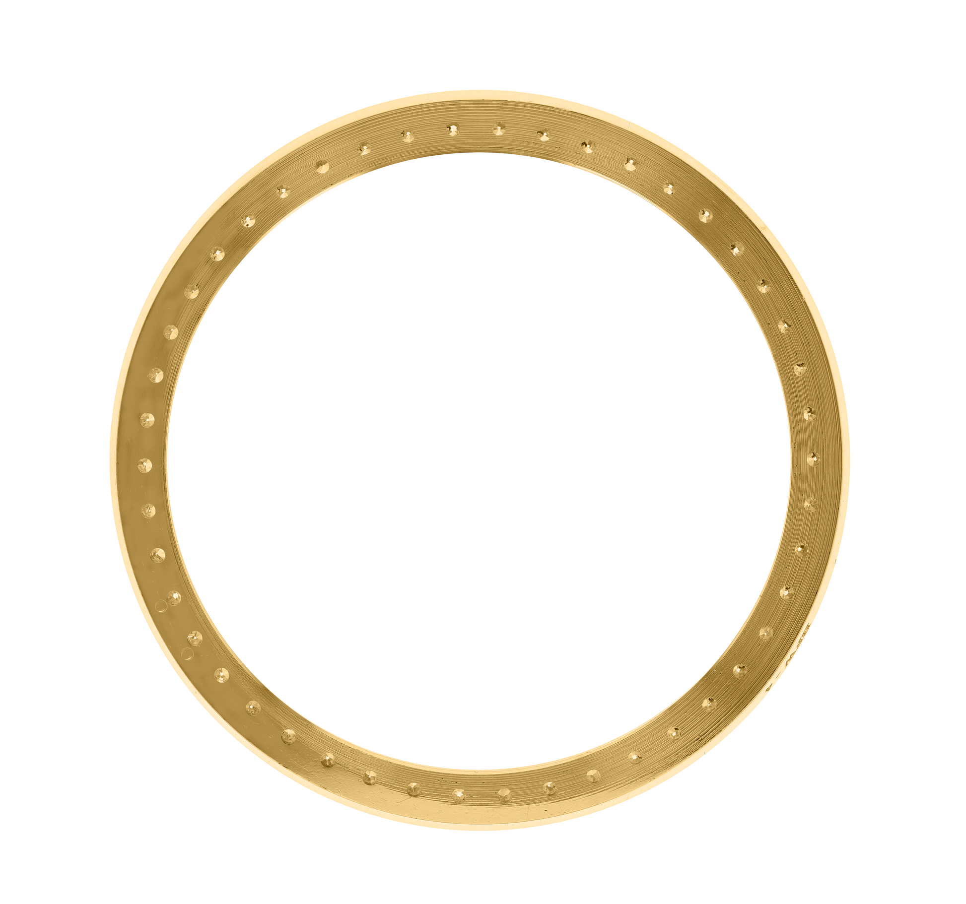 40mm Pave Two Prong 2.30ct Custom Diamond Bezel 14K Yellow Gold - Blank