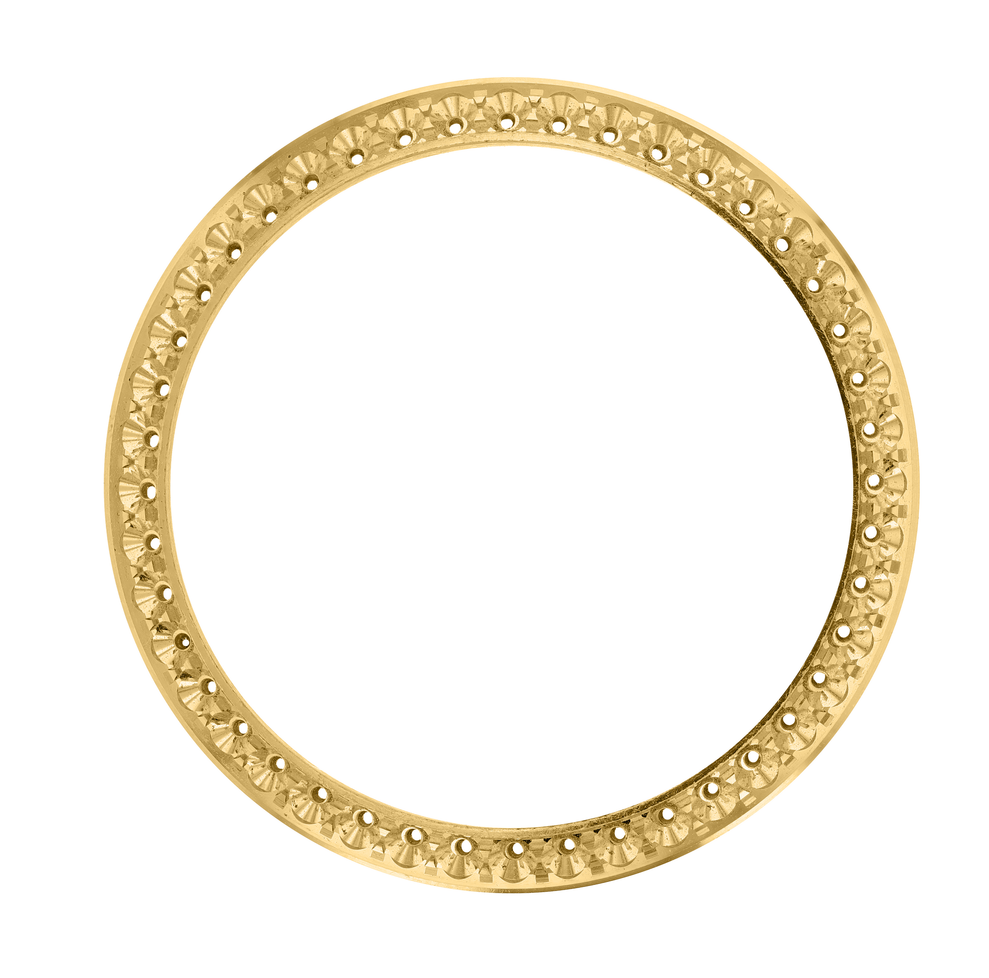 40mm Pave Two Prong 2.30ct Custom Diamond Bezel 14K Yellow Gold - Blank