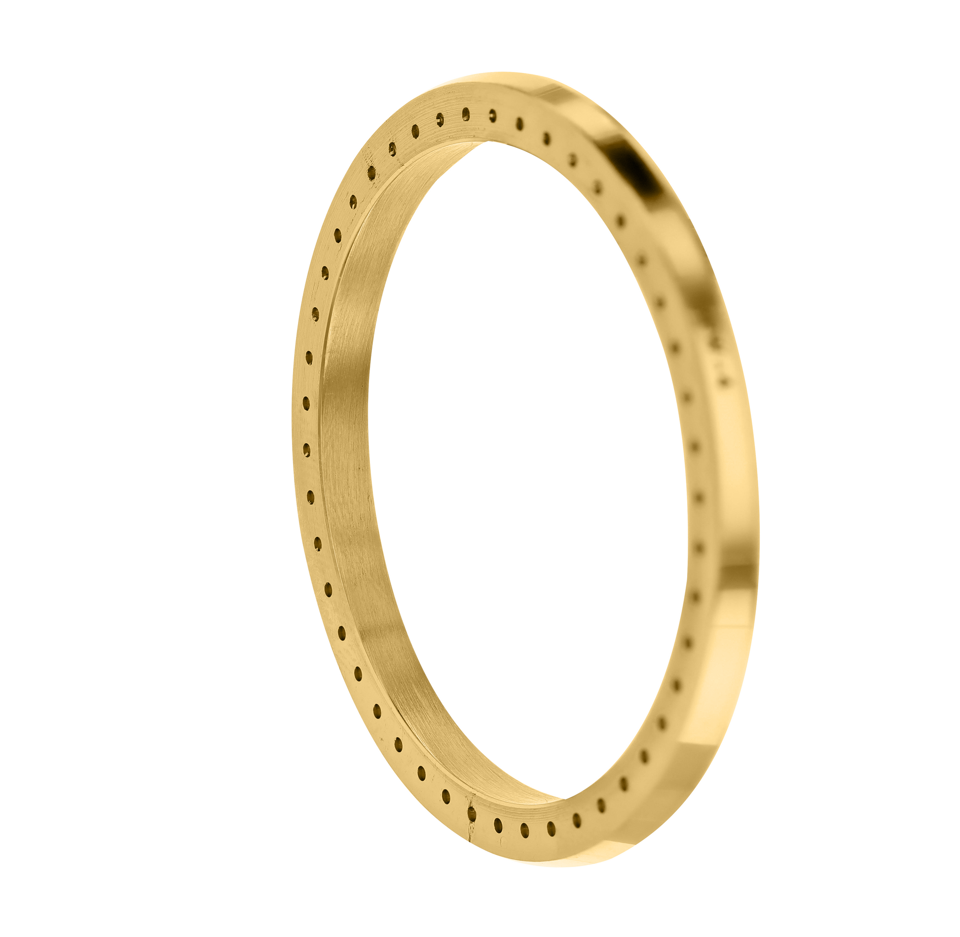 40mm Pave Two Prong 2.30ct Custom Diamond Bezel 14K Yellow Gold - Blank
