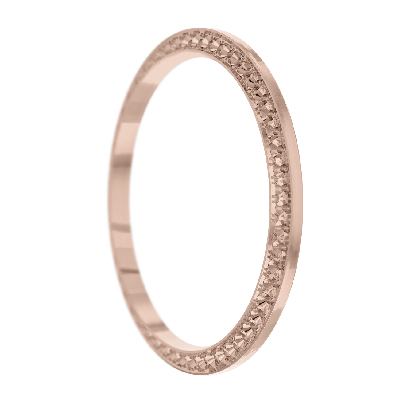 36mm Pave Four Prong 1.30ct Custom Diamond Bezel 14K Rose Gold - Blank