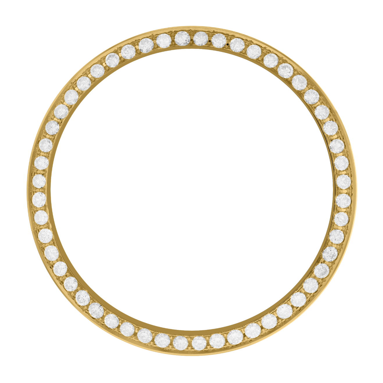 36mm Pave Two Prong 7.0ct Custom Diamond Bezel 14K Yellow Gold