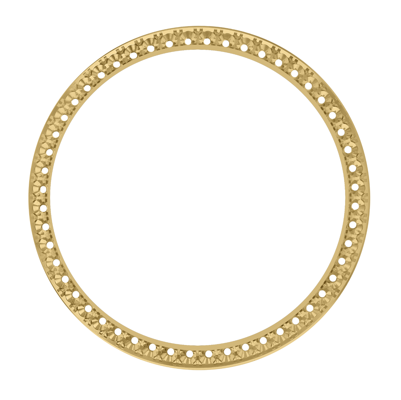 36mm Pave Four Prong 1.30ct Custom Diamond Bezel 14K Yellow Gold - Blank