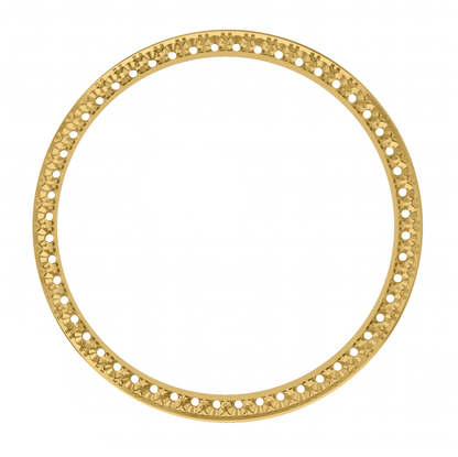 36mm Custom 1.3ct Diamond Bezel  14K Yellow Gold With Step Pave Four Prong with Step / H/I - SI2