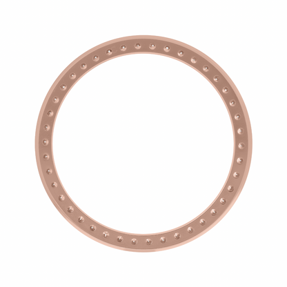 26mm Custom 0.75ct Diamond Bezel  14K Rose Gold With Step Pave Four Prong with Step / H/I - SI2