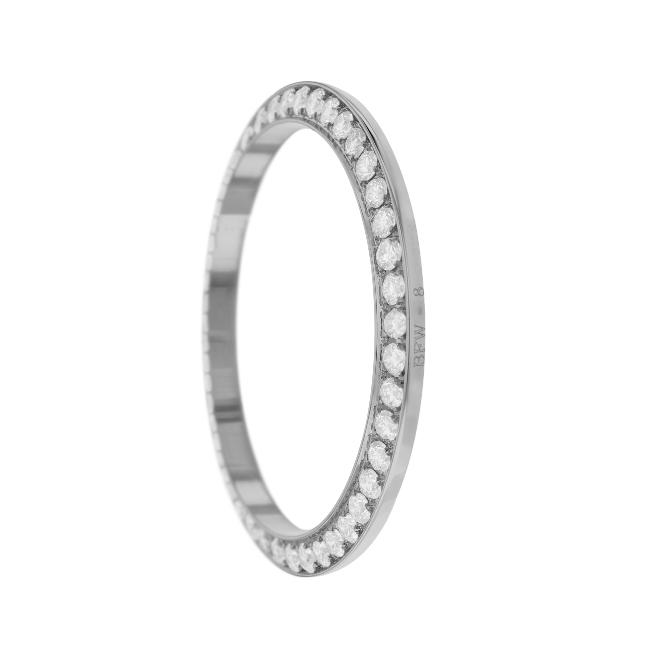26mm Pave Four Prong 0.70ct Custom Diamond Bezel 14K White Gold Step