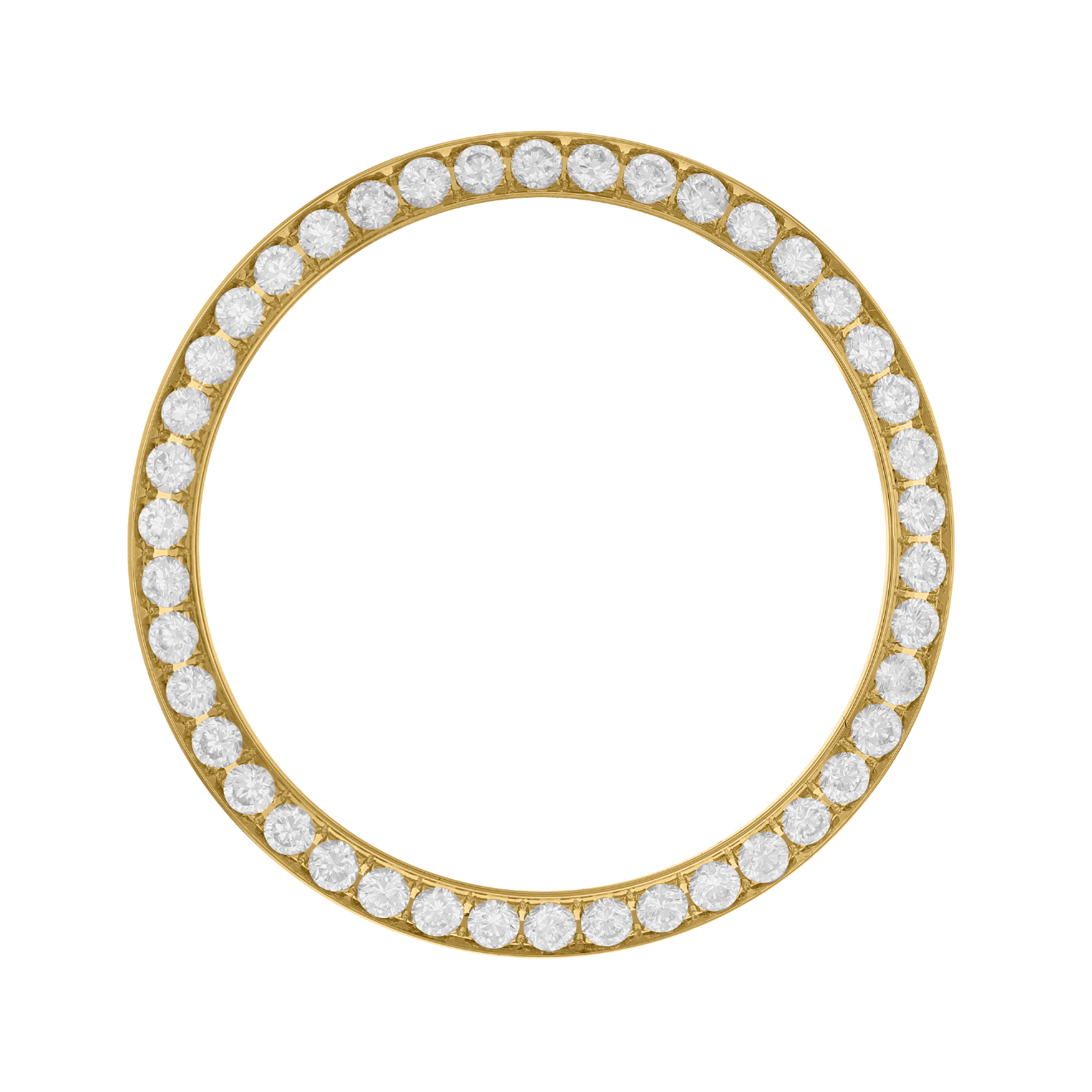 26mm Pave Four Prong 0.70ct Custom Diamond Bezel 18K Yellow Gold