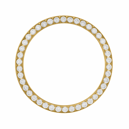 26mm Pave Four Prong 0.70ct Custom Diamond Bezel 14K Yellow Gold