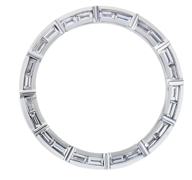 Custom Bezel Diamonds Baguette 2.2ct White Gold 18K 40mm