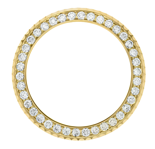 Custom Bezel Diamonds Pave Two Prong 3.5ct for Sports Watch Yellow Gold 18k