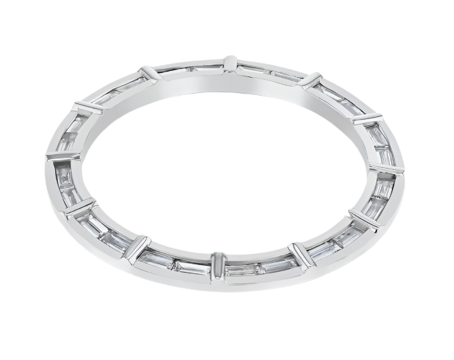 Custom Bezel Diamonds Baguette 2.2ct White Gold 18K 40mm