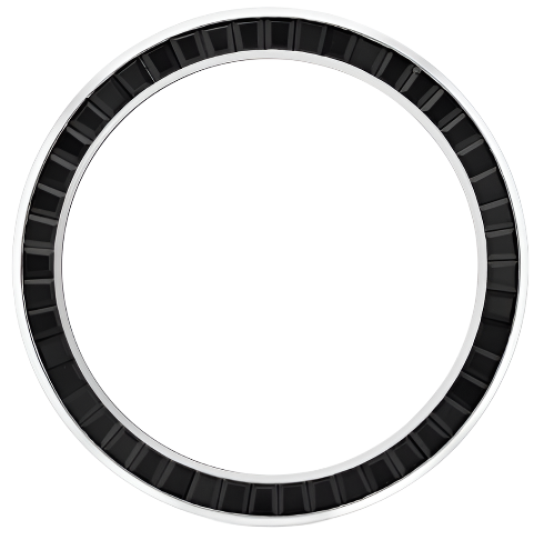 Custom Bezel Diamonds 36mm Black Princess Cut White Gold 14K