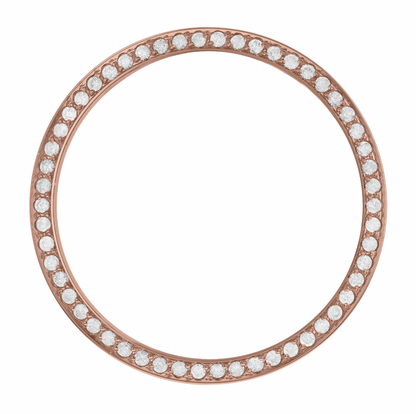 36mm Custom 1.0ct Diamond Bezel 14K Rose Gold "Ready to Ship" Pave Two Prong / H/I-SI2