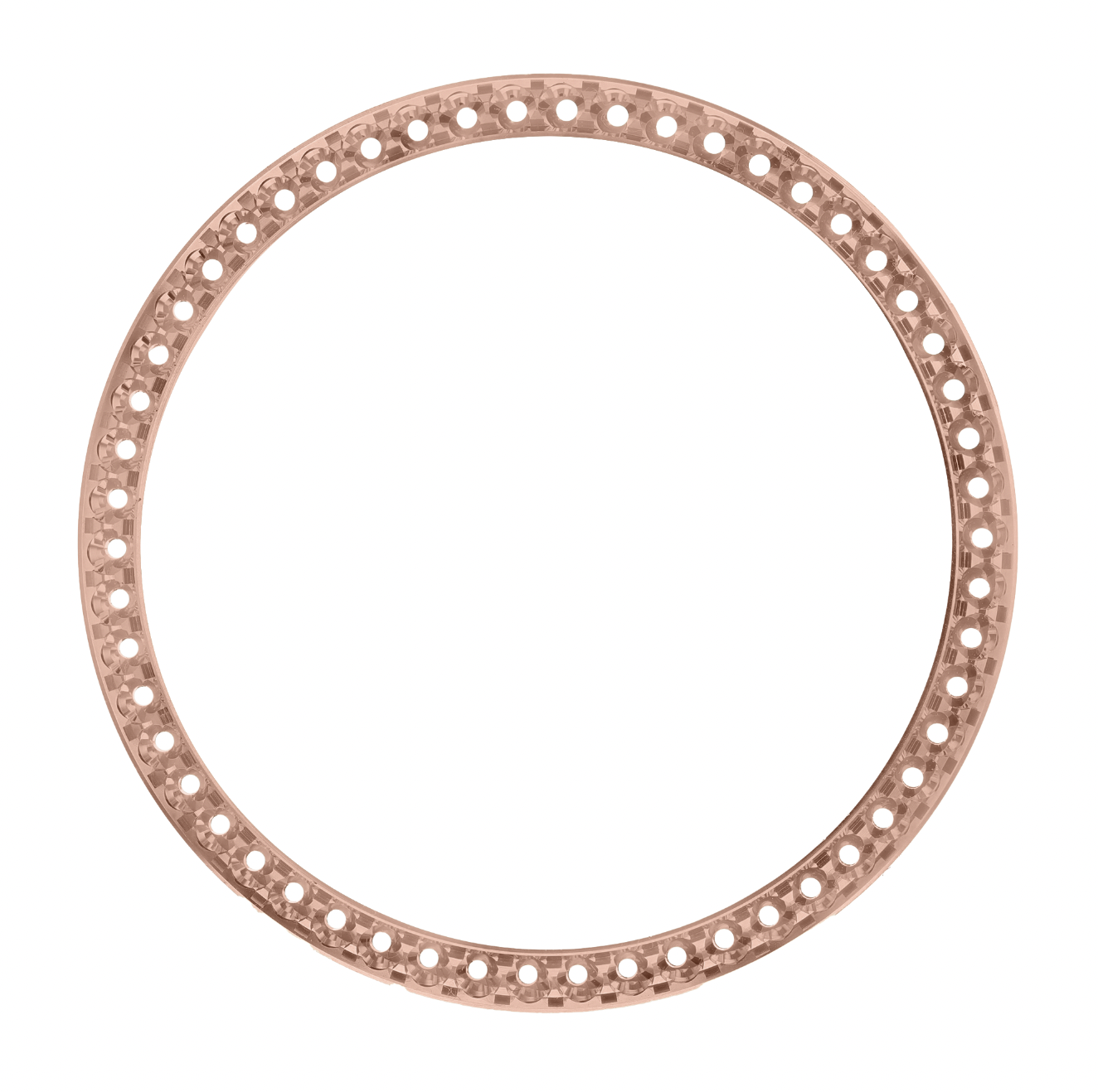 36mm Custom 1.0ct Diamond Bezel 14K Rose Gold "Ready to Ship" Pave Two Prong / H/I-SI2