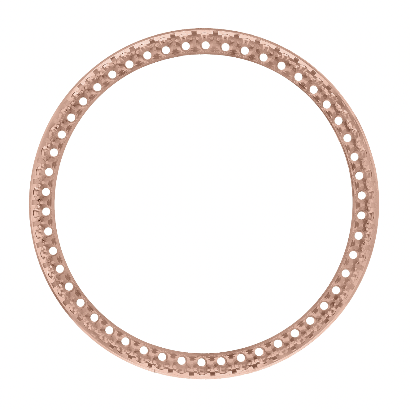 36mm Pave Two Prong 1.50ct Custom Diamond Bezel 14K Rose Gold - Blank Pave Two Prong