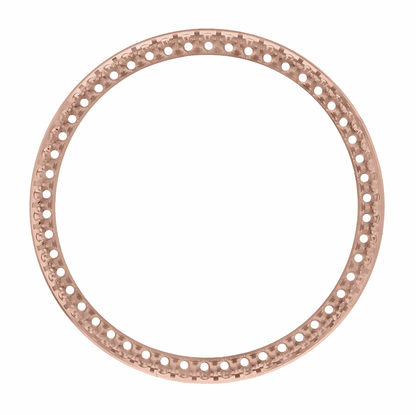 36mm Pave Two Prong 1.50ct Custom Diamond Bezel 14K Rose Gold - Blank Pave Two Prong