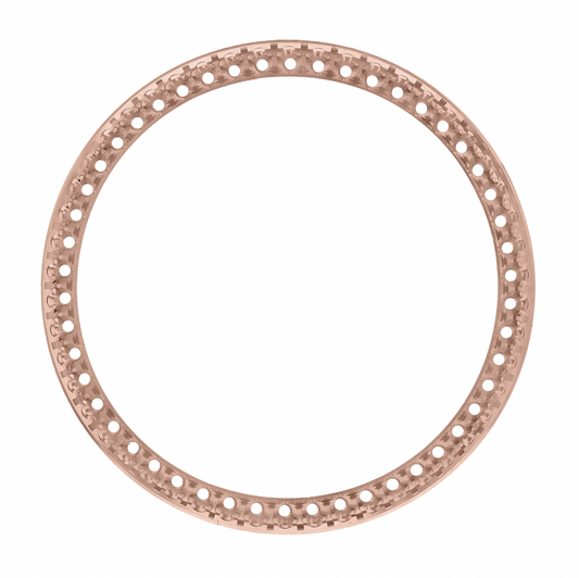 36mm Pave Two Prong 1.50ct Custom Diamond Bezel 14K Rose Gold - Blank Pave Two Prong