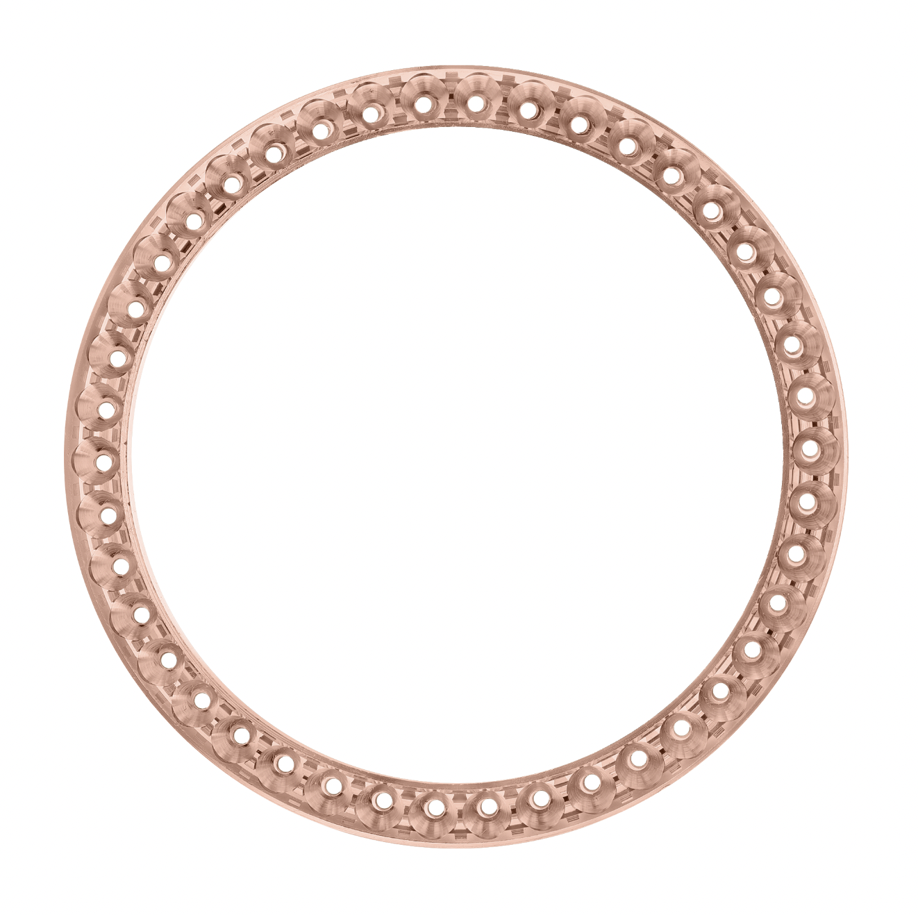 36mm Pave Two Prong 2.20ct Custom Diamond Bezel 14K Rose Gold - Blank Pave Two Prong