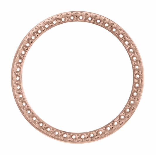 36mm Pave Two Prong 2.20ct Custom Diamond Bezel 14K Rose Gold - Blank Pave Two Prong