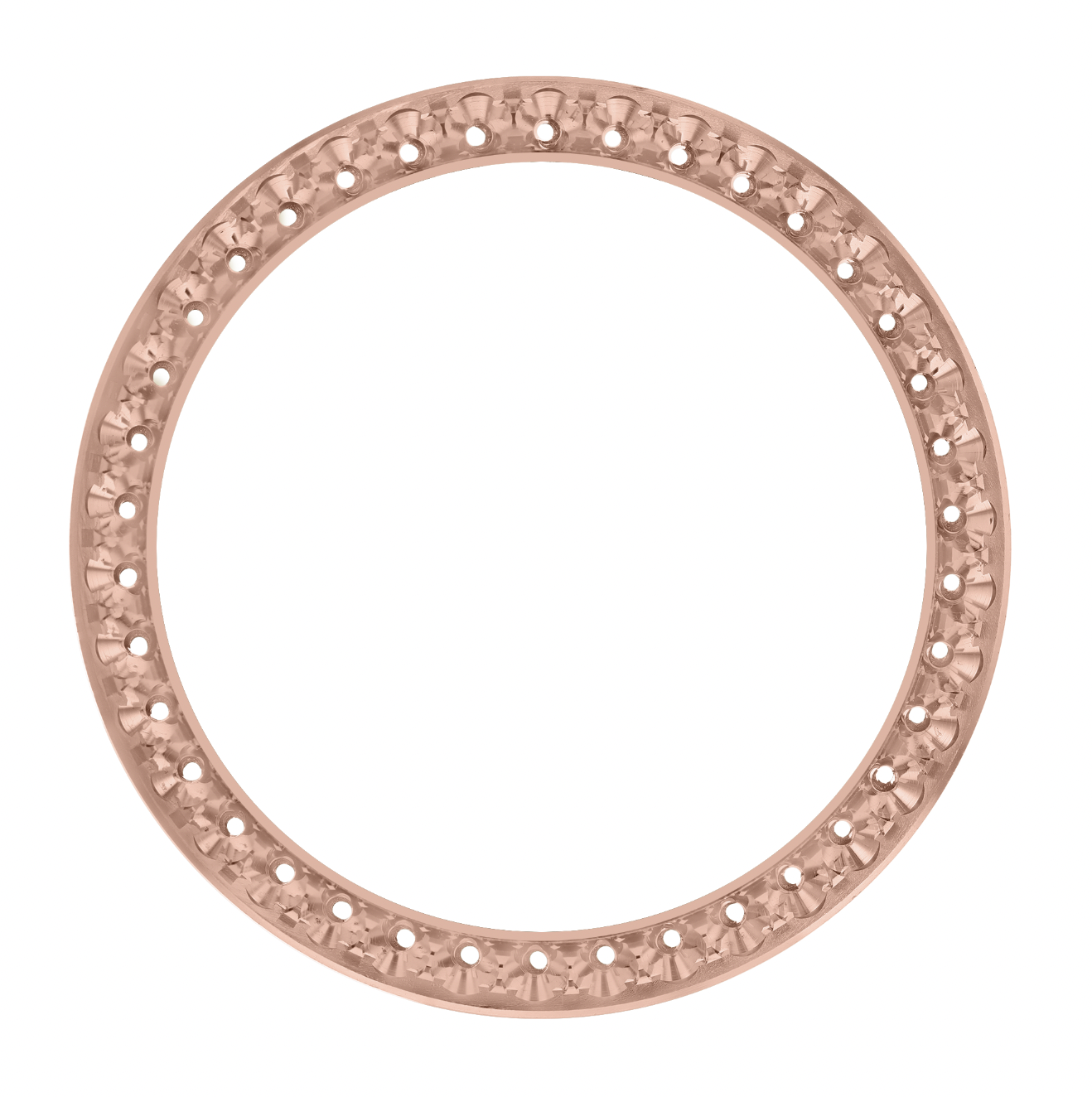 36mm Pave Two Prong 2.70ct Custom Diamond Bezel 14K Rose Gold - Blank Pave Two Prong