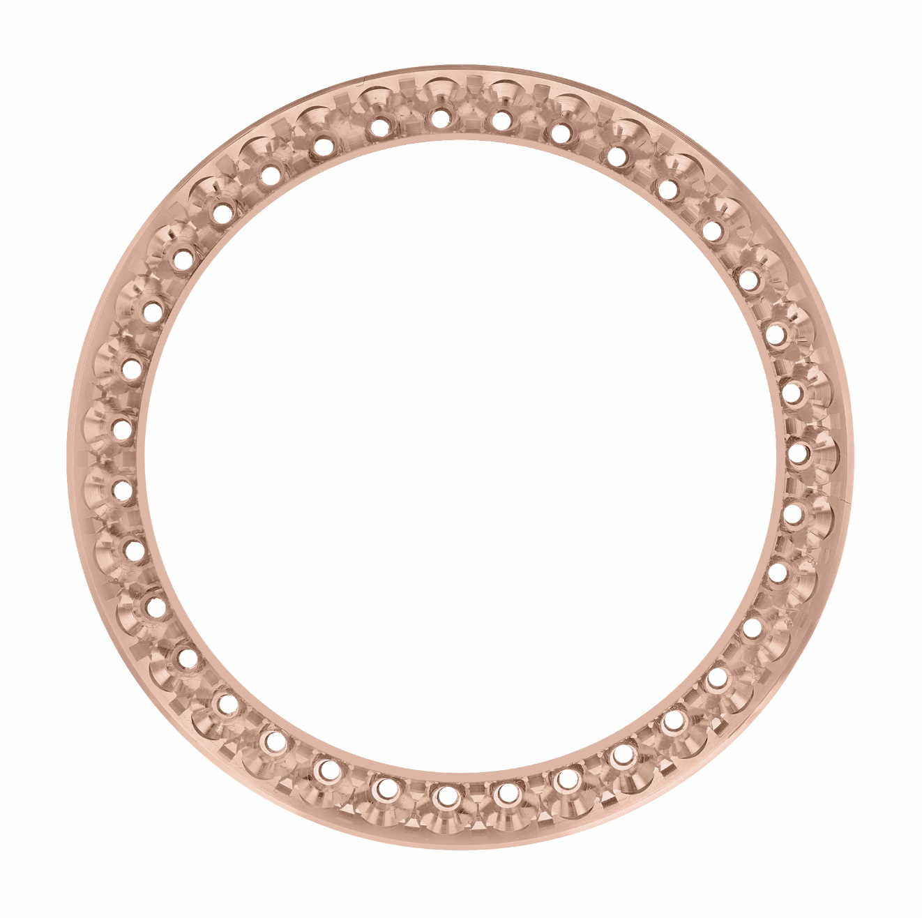 36mm Pave Two Prong 3.50ct Custom Diamond Bezel 14K Rose Gold - Blank Pave Two Prong