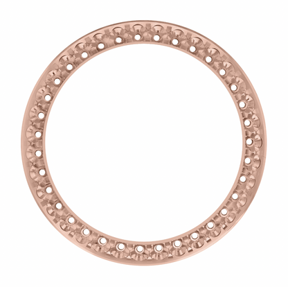 36mm Pave Two Prong 3.50ct Custom Diamond Bezel 14K Rose Gold - Blank Pave Two Prong