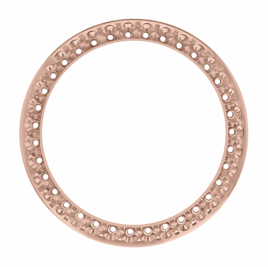 36mm Pave Two Prong 3.50ct Custom Diamond Bezel 14K Rose Gold - Blank Pave Two Prong