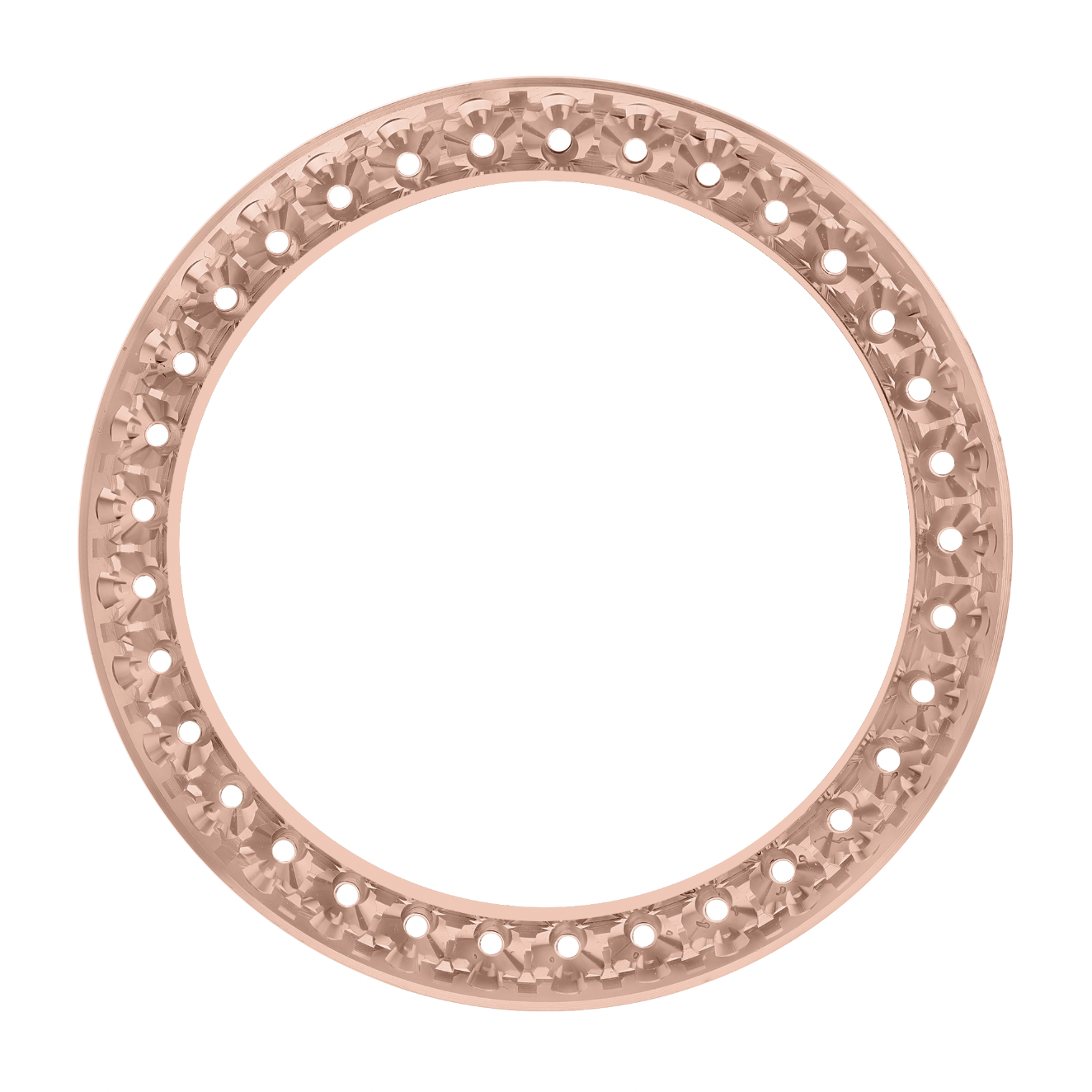 36mm Pave Two Prong 4.00ct Custom Diamond Bezel 14K Rose Gold - Blank Pave Two Prong